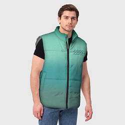 Мужской жилет Бирюзовый цвет морской волны, цвет: 3D-светло-серый — фото 2