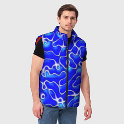 Мужской жилет Синий волнистый рисунок, цвет: 3D-красный — фото 2
