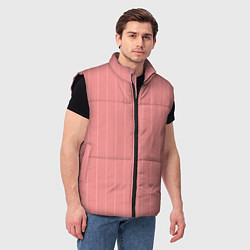 Мужской жилет Благородный розовый полосатый, цвет: 3D-черный — фото 2
