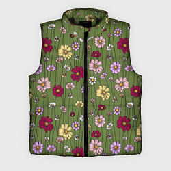 Мужской жилет Летний луг - паттерн, цвет: 3D-черный