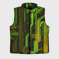 Мужской жилет Кибер схема зелёная, цвет: 3D-черный