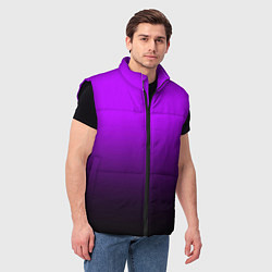 Мужской жилет Градиент фиолетово-чёрный, цвет: 3D-черный — фото 2