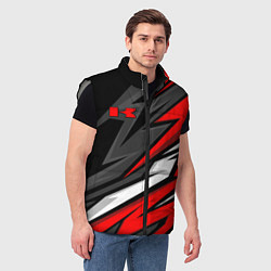 Мужской жилет Kawasaki - red uniform, цвет: 3D-светло-серый — фото 2