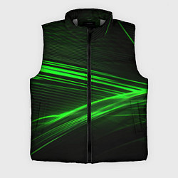 Мужской жилет Зеленые абстрактный линии, цвет: 3D-светло-серый