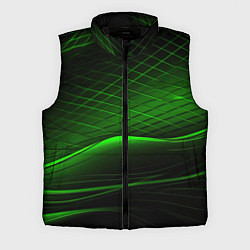 Мужской жилет Green lines black backgrouns