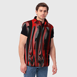 Мужской жилет Пластик красно-черный, цвет: 3D-светло-серый — фото 2