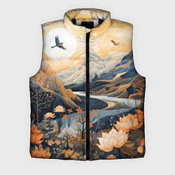 Мужской жилет Солнечное утро в цветущих горах