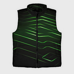 Мужской жилет Green abstract dark background, цвет: 3D-черный