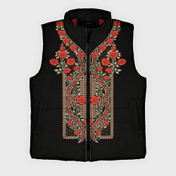Мужской жилет Растительный цветочный орнамент - красные розы на