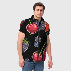 Мужской жилет Плоды и ягоды, цвет: 3D-красный — фото 2