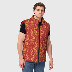 Мужской жилет Символ года дракон, цвет: 3D-красный — фото 2