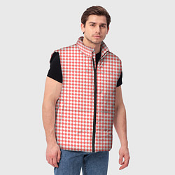 Мужской жилет Шахматка бледно-красный, цвет: 3D-черный — фото 2