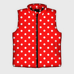Мужской жилет Белый горошек на красном
