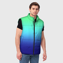 Мужской жилет Градиент зелёно-синий, цвет: 3D-черный — фото 2
