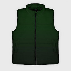Мужской жилет Тёмный лесной зелёный градиент, цвет: 3D-черный
