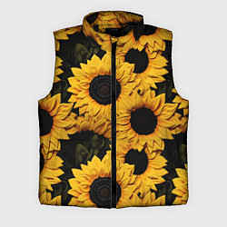 Мужской жилет Подсолнухи объемными мазками от нейросети