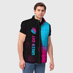 Мужской жилет Green Day - neon gradient: по-вертикали, цвет: 3D-черный — фото 2