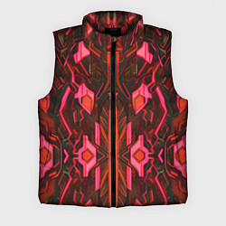 Мужской жилет Киберпанк неоновая броня красная, цвет: 3D-черный