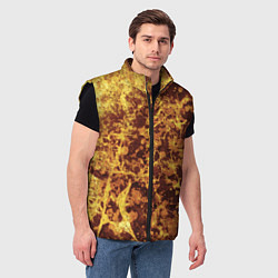 Мужской жилет Абстракция - желтый антрацит, цвет: 3D-черный — фото 2