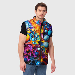 Мужской жилет Космическая фантазия, цвет: 3D-черный — фото 2