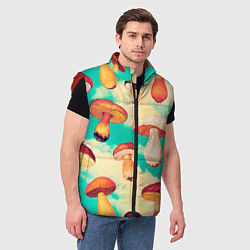 Мужской жилет Грибы в небе паттерн, цвет: 3D-красный — фото 2