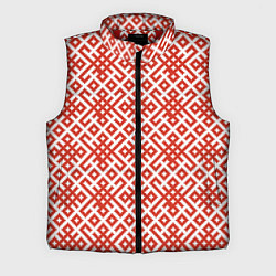 Мужской жилет Славянские обережные узоры, цвет: 3D-красный