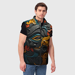 Мужской жилет Абстракция в этническом стиле, цвет: 3D-черный — фото 2
