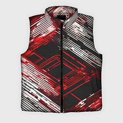 Мужской жилет Киберпанк линии белые и красные