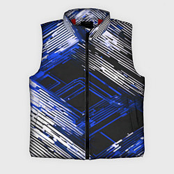 Мужской жилет Киберпанк линии белые и синие, цвет: 3D-красный