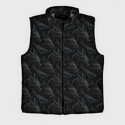 Мужской жилет Черные драконы паттерн, цвет: 3D-светло-серый