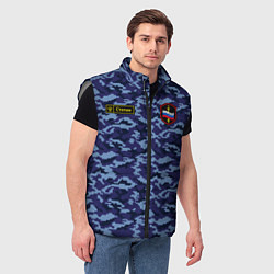 Мужской жилет Камуфляж синий - Степан, цвет: 3D-светло-серый — фото 2