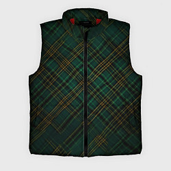 Мужской жилет Тёмно-зелёная диагональная клетка в шотландском ст