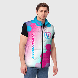 Мужской жилет Changan neon gradient style вертикально, цвет: 3D-черный — фото 2