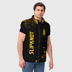 Мужской жилет Slipknot - gold gradient вертикально, цвет: 3D-черный — фото 2