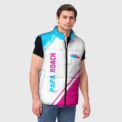 Мужской жилет Papa Roach neon gradient style вертикально, цвет: 3D-черный — фото 2