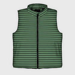Мужской жилет Приглушённый зелёный полосатый, цвет: 3D-черный