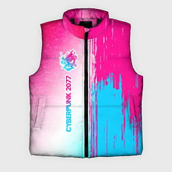 Мужской жилет Cyberpunk 2077 neon gradient style по-вертикали