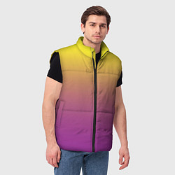 Мужской жилет Желто-фиолетовый градиент, цвет: 3D-черный — фото 2