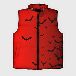 Мужской жилет Летучие мыши на красном фоне