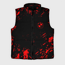 Мужской жилет BMW красные краски на чёрном, цвет: 3D-красный