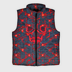 Мужской жилет Красная неоновая сеть, цвет: 3D-черный