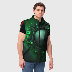 Мужской жилет Искусство зеленой абстракции, цвет: 3D-красный — фото 2
