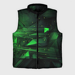 Мужской жилет Преобразования зеленого в абстракции, цвет: 3D-черный