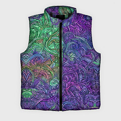 Мужской жилет Вьющийся узор фиолетовый и зелёный