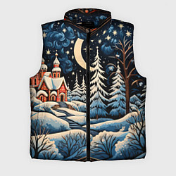 Мужской жилет Морозное утро, цвет: 3D-черный