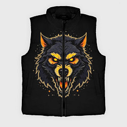 Мужской жилет Волк чёрный хищник, цвет: 3D-черный