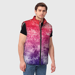 Мужской жилет Абстракция - сине-красный беспорядок, цвет: 3D-светло-серый — фото 2