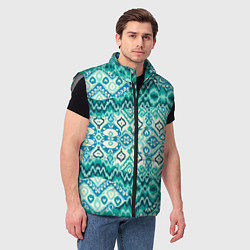 Мужской жилет Орнамент узбекского народа - икат, цвет: 3D-светло-серый — фото 2