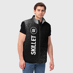 Мужской жилет Skillet glitch на темном фоне по-вертикали, цвет: 3D-черный — фото 2