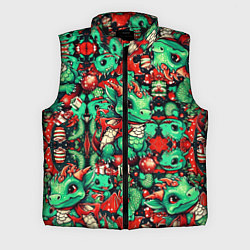 Мужской жилет Зелёный деревянный дракончик, цвет: 3D-черный